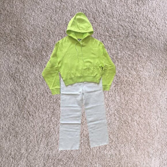 💛 UGG Neon Yellow Cropped Hoodie – Size S - Picture 1 of 6